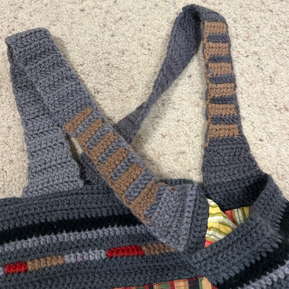 shoulder bag Hand made knitted upcycled shoulder bag - Picture 6 of 12